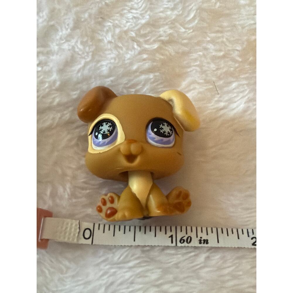 LPS Littlest Pet Shop Puppy #760 Brown Puppy Purple Snowflake Eyes 2007 G2 - Picture 14 of 15